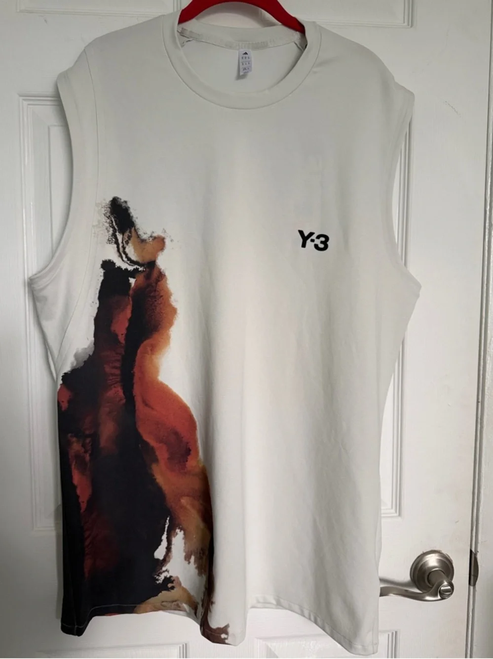 Y-3 Men’s White Sleeveless Graphic Muscle Tee - Picture 4 of 12